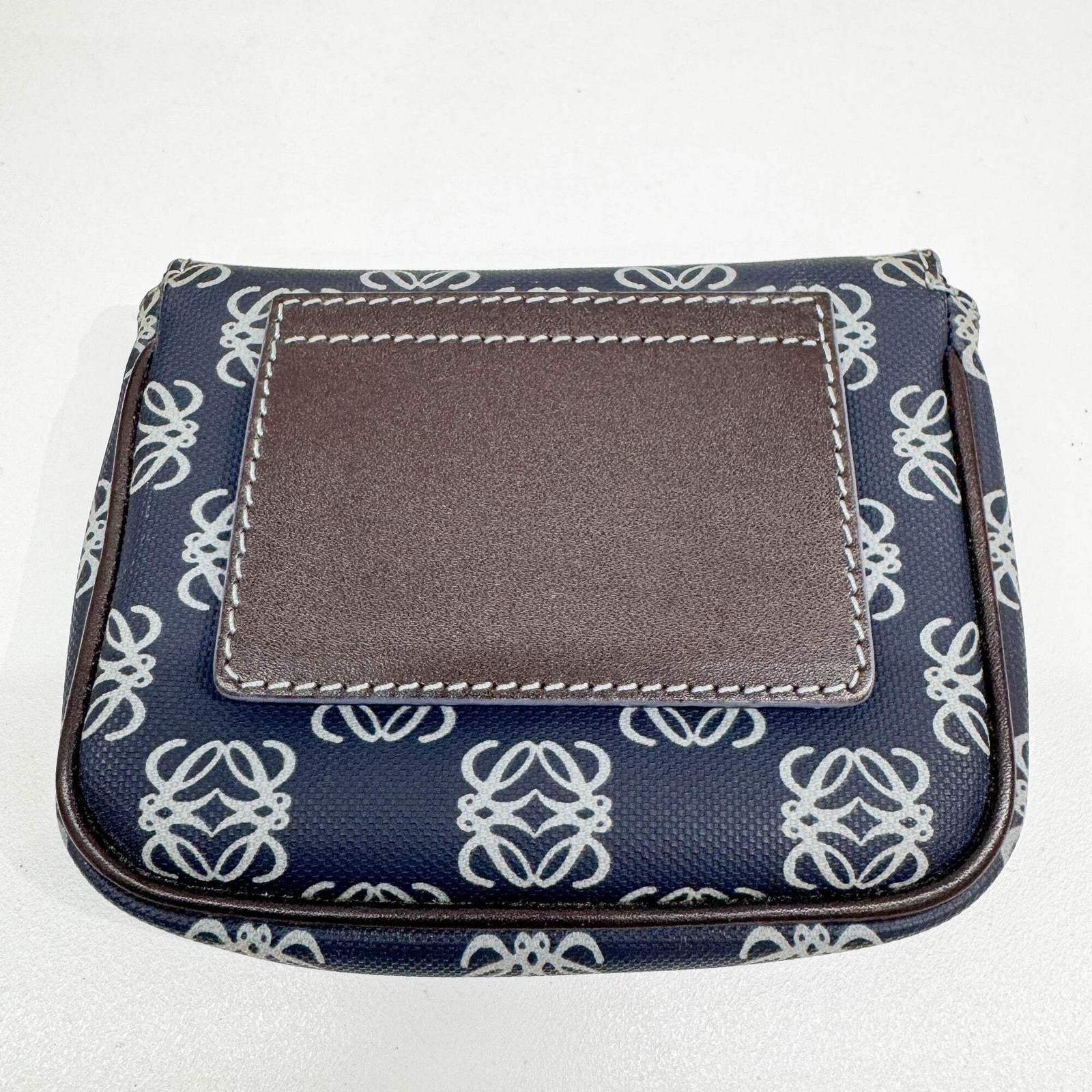LOEWE Anagram Blue Monogram Canvas Shoulder Bag