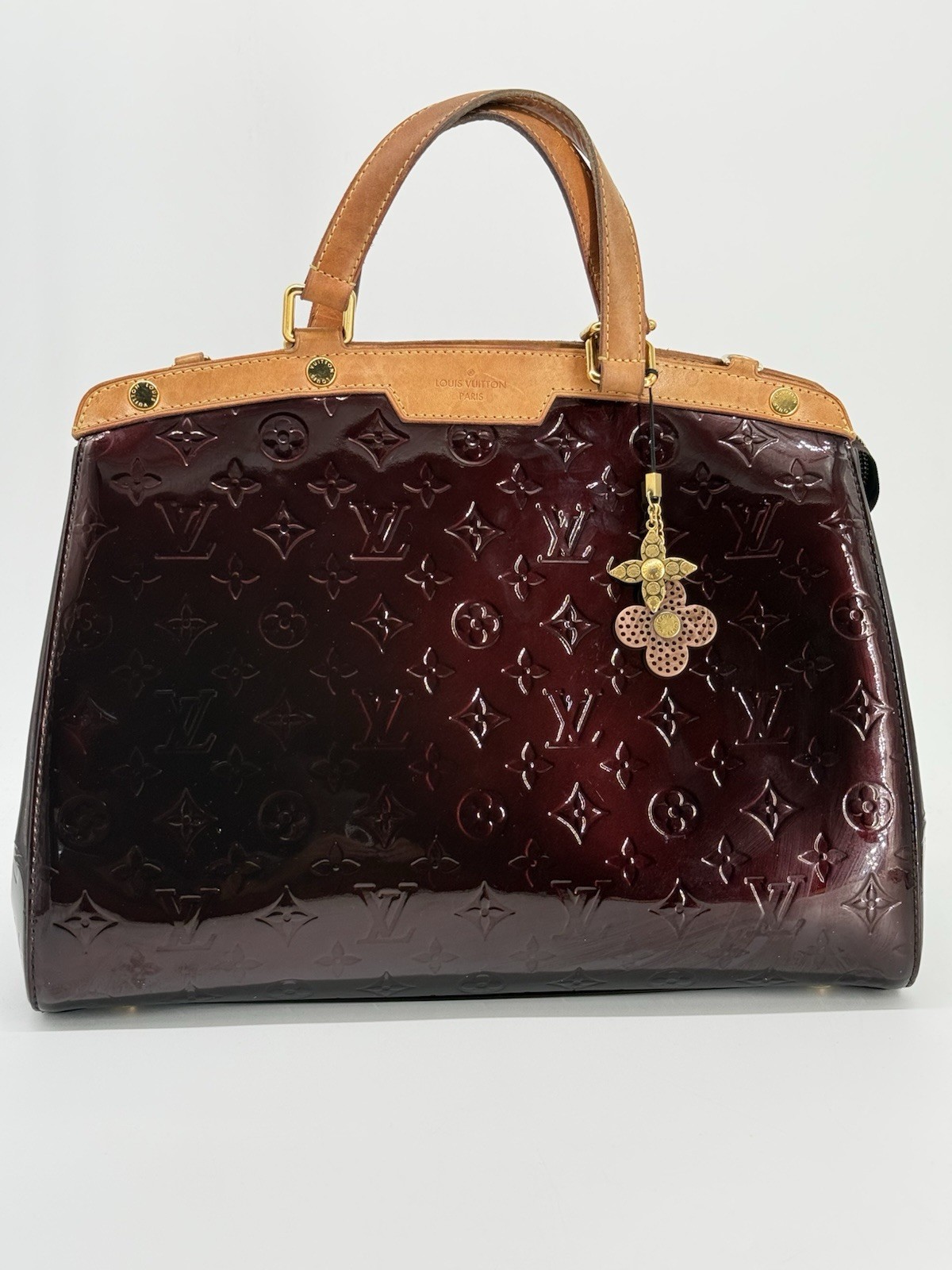 Louis Vuitton Amarante Monogram Vernis Brea MM Top Handle Shoulder Bag