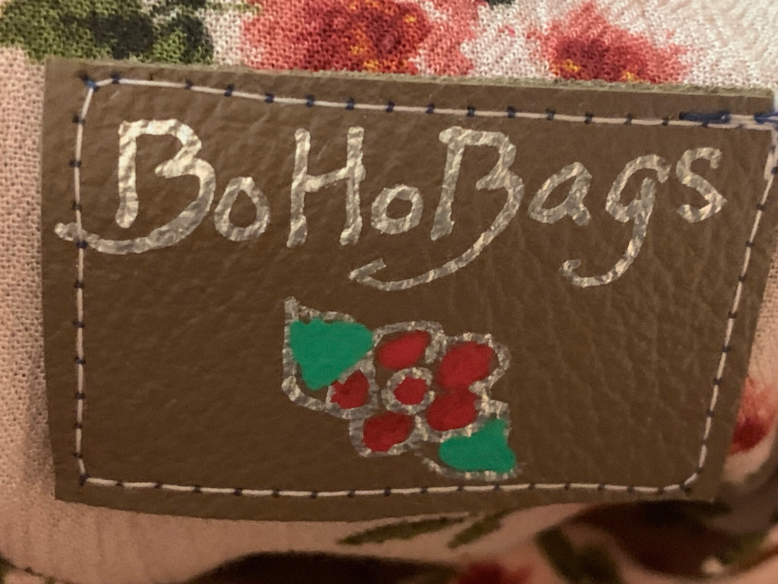 BOHO BAGS S Lt Denim Embroidered Floral UPCYCLED CROSSBODY BAG Fringe Bead Shell
