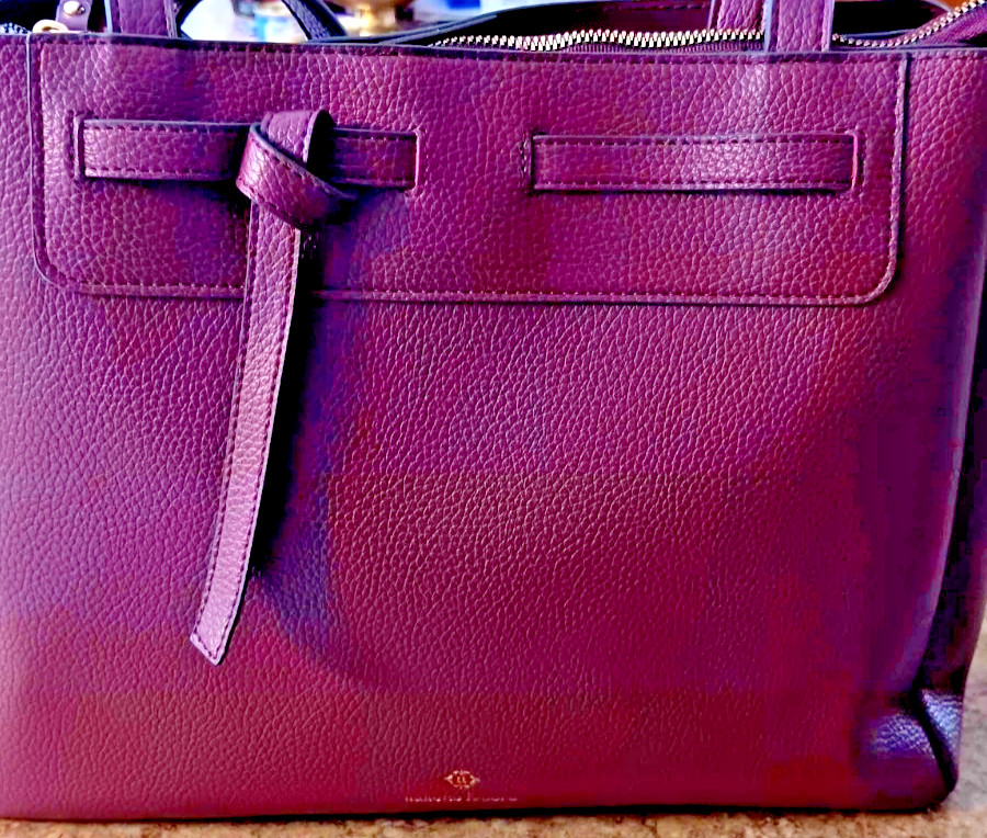 Nanette Lepore Burgundy Tote Bag Shoulder Strap Faux Leather 14″x11.5″ Inches
