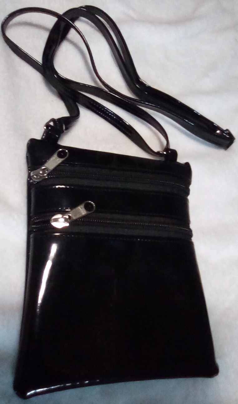 Patent Leather Crossbody Handbag Women Loni Brand with Adjustable Strap