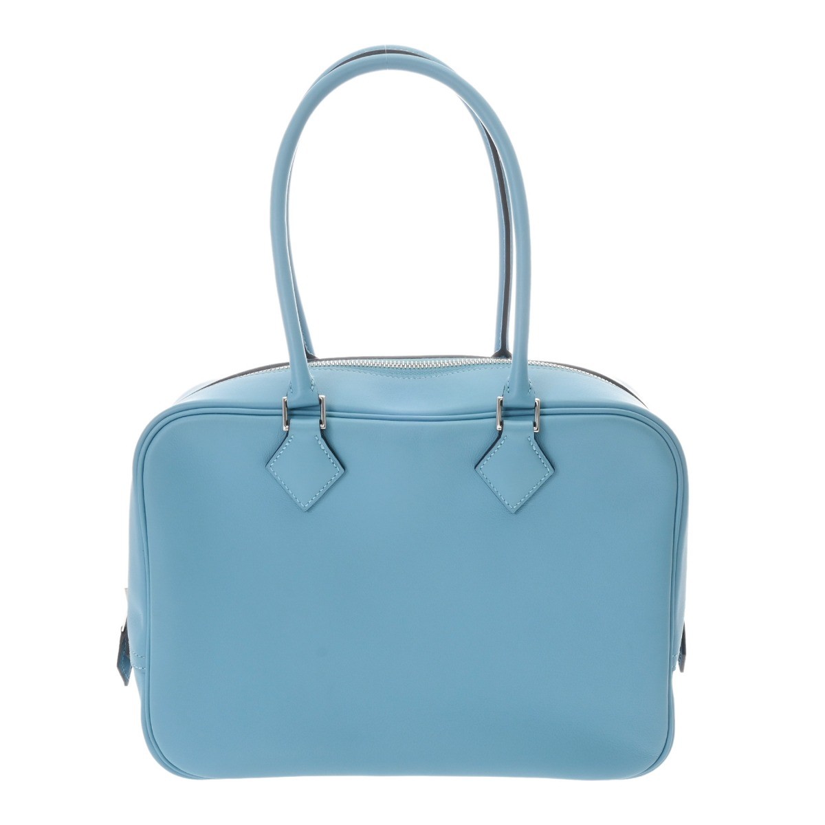 HERMES Plume 28 Verso Vaux Swift Brunol / Rouge Cou Women Handbag DStamp (ar…
