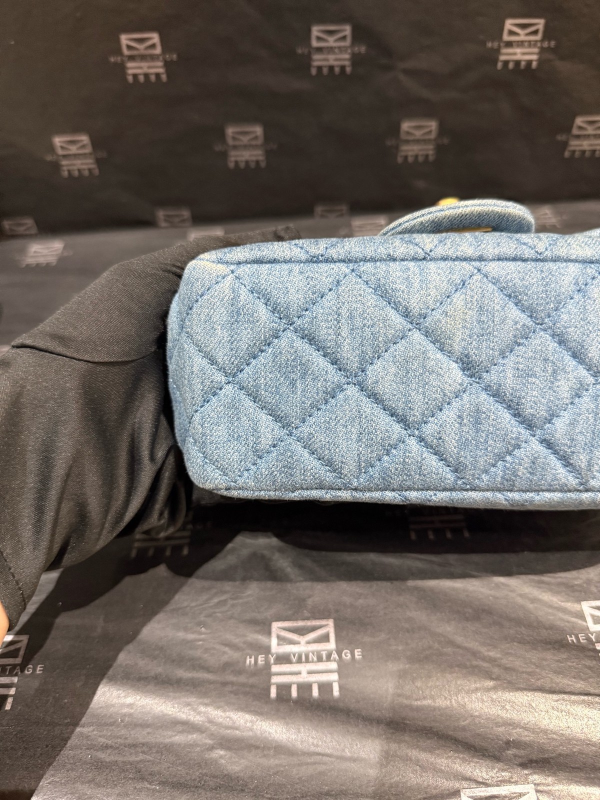 Chanel Classic Flap Mini 16cm Light Blue Denim Shoulder Crossbody Bag Duty Paid