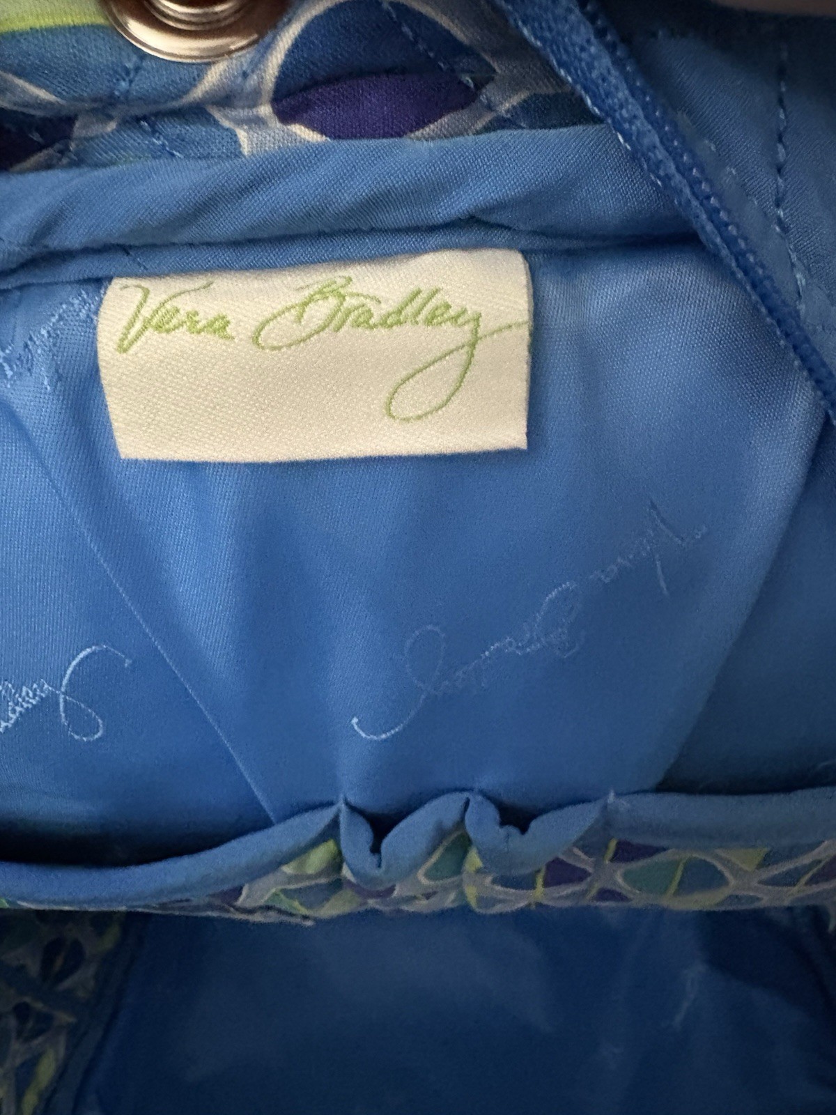 Vera Bradley Bancroft Blue 17” Quilted Backpack