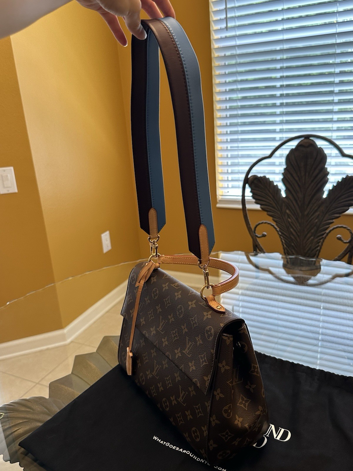 Louis Vuitton Monogram Cluny Satchel Top Handle w/ Detachable Strap Lock Zip