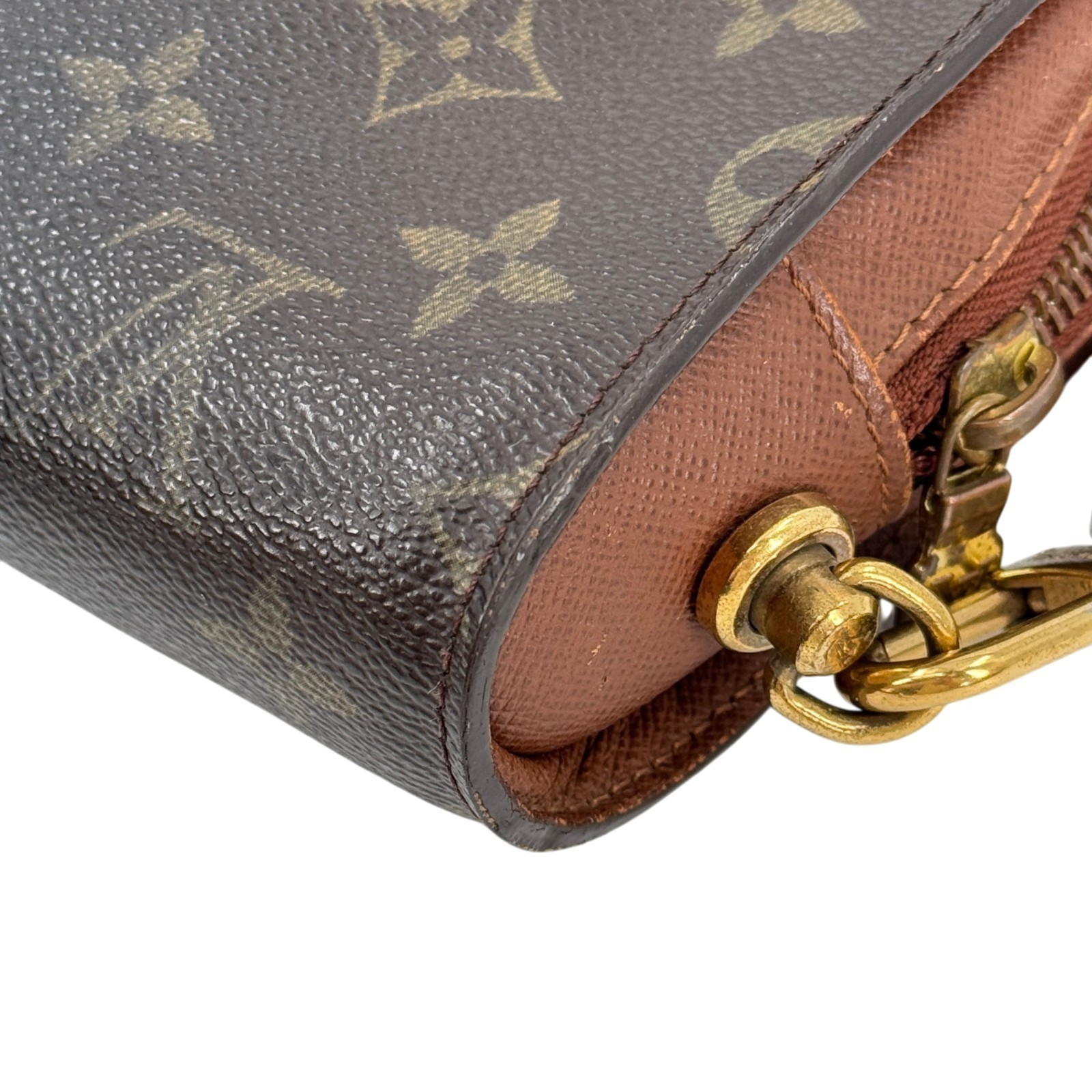 LOUIS VUITTON Orsay Monogram Canvas Brown Zip Wrist Clutch Bag M51790