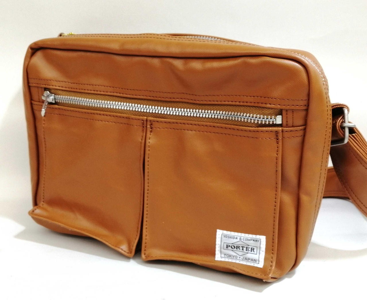 Porter Yoshida and Co Shoulder Bag 707-08212 Tan Brown Leather Made in Japan