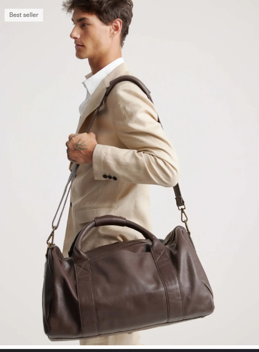 NWT QUINCE NAPPA LEATHER DUFFLE TRAVEL DUFFEL BAG TRAVEL CARRYON MSRP $208