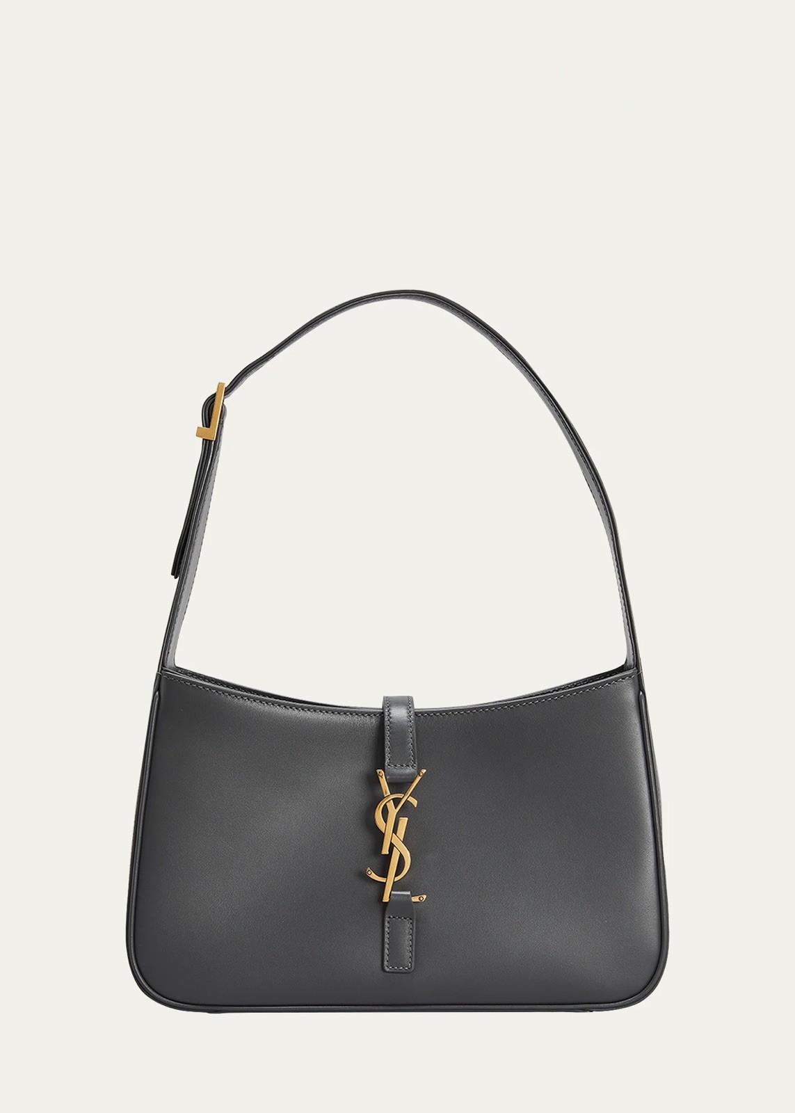 Saint Laurent Le 5 à 7 Hobo Shoulder Bag in Smooth Leather – Storm (Gray)