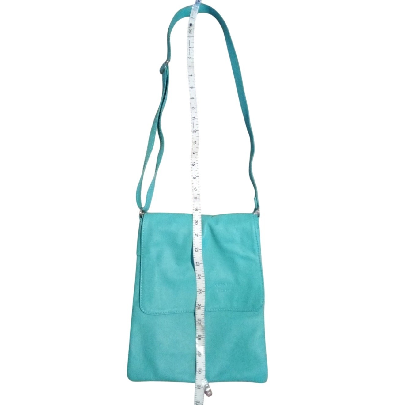 Beautiful Teal Green Soft Genuine Leather Crossbody Purse New Made in Italy