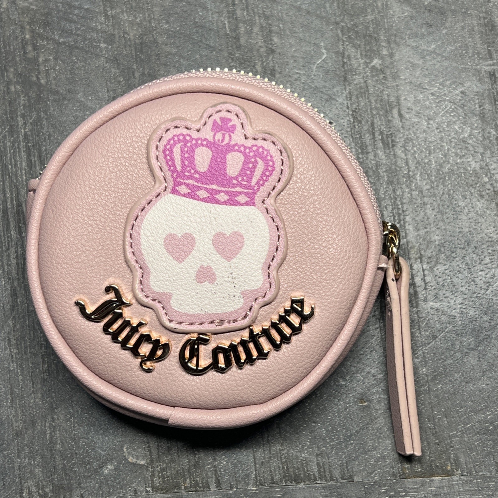 Juicy Haunted Couture Pink Crown Hearts Skull Gold Coins Pouch