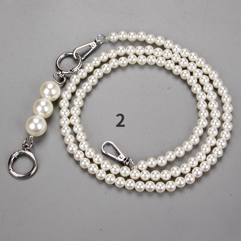 Replacement Beaded Bag Chain DIY Faux Pearl Shoulder Strap Cross Body Chic 120cm