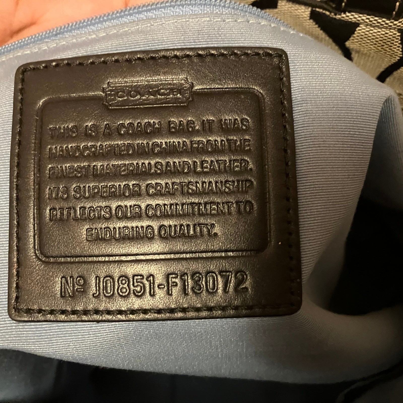 Coach Hamptons Signature Horsebit Tote F13072 Jacquard Leather Shoulder Bag