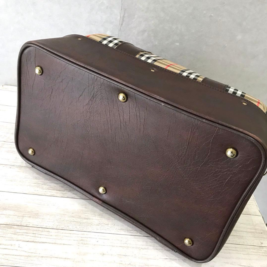 Burberrys Vintage Nova Check Travel Boston Bag