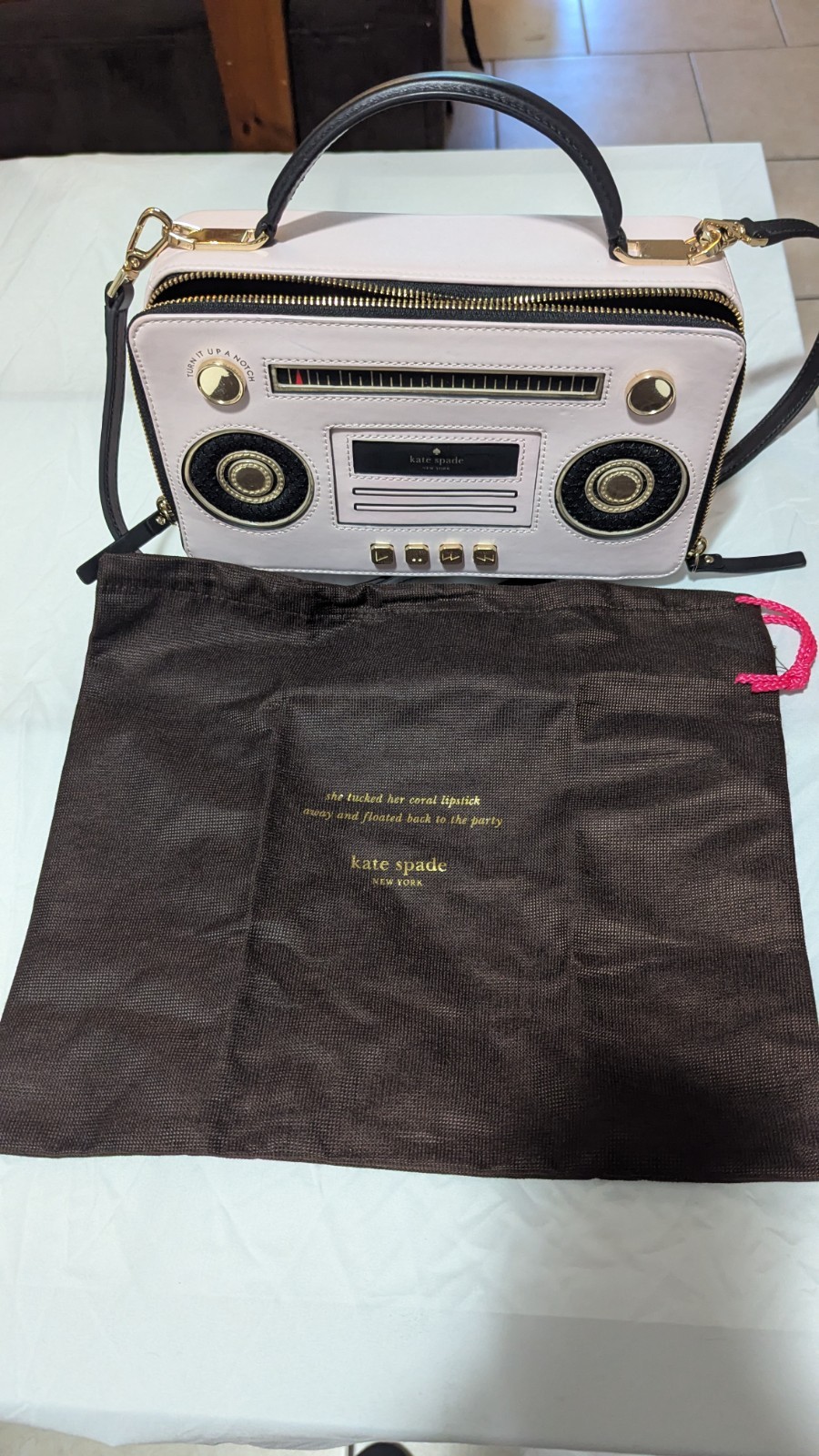 Rare Kate Spade New York Boom Box Radio Novelty Crossbody Purse Pre-owned