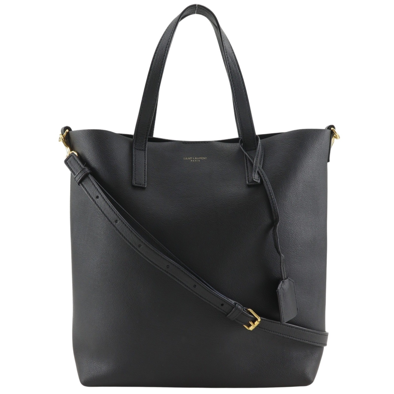 SAINT LAURENT Toy Shopping Tote Bag Handbag 600307 2WAYShoulder black Calf…