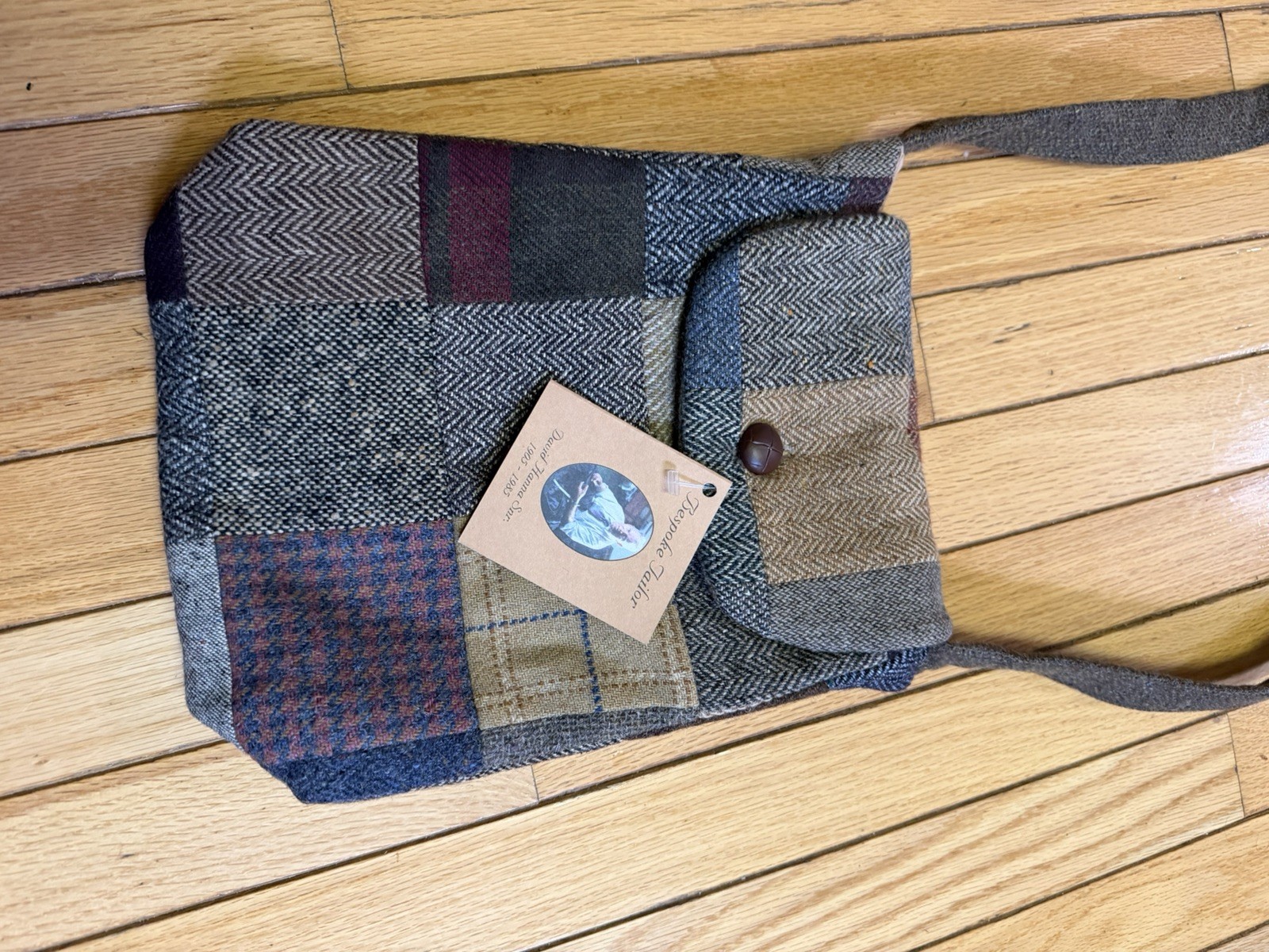 Hanna Hats Patchwork Wool Handcrafted Donegal Town Ireland Crossbody Bag New