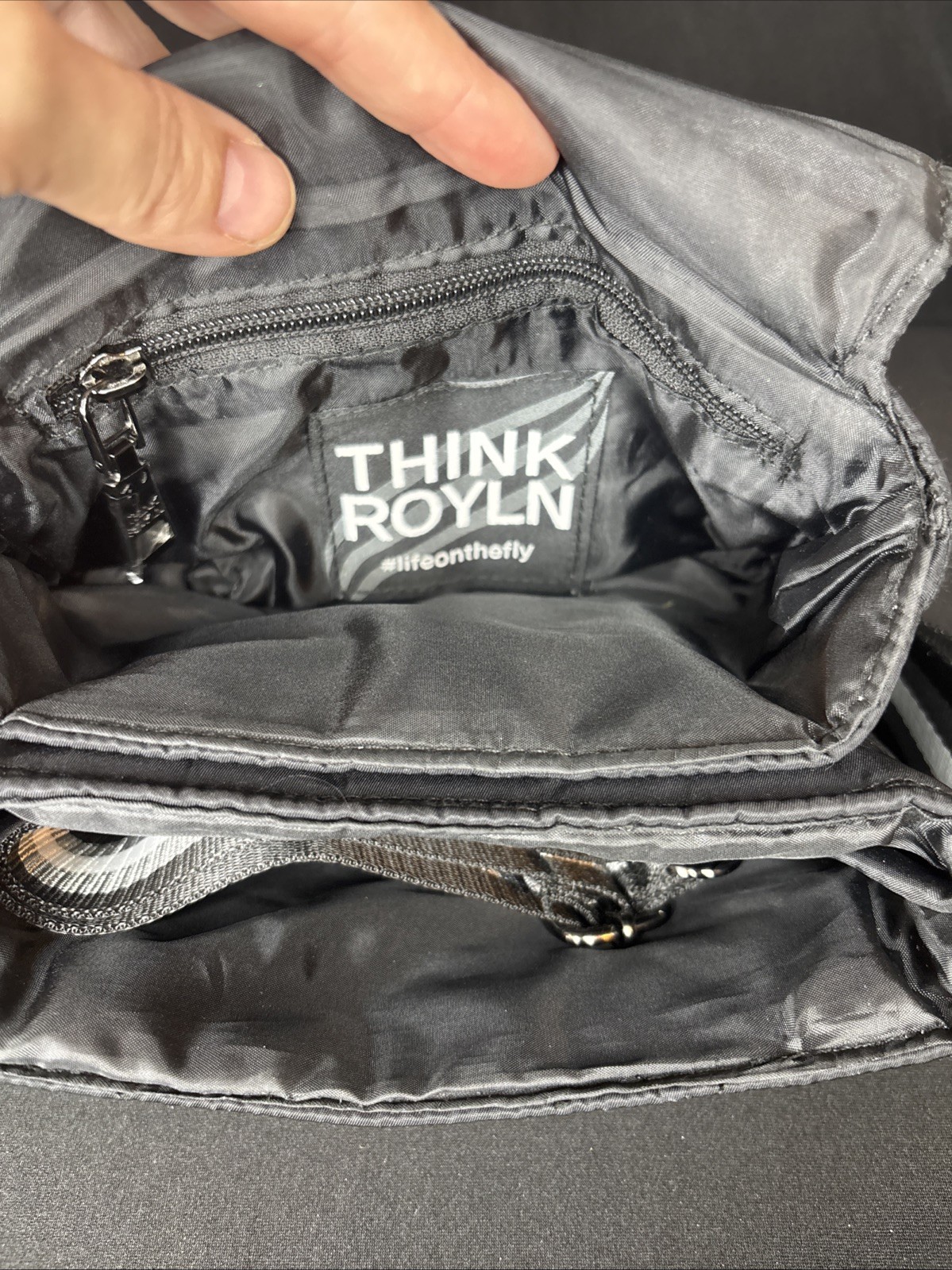 Think Royln Tammy Mini Quilted Magnetic Flap Closure Crossbody Bag, Black Noir