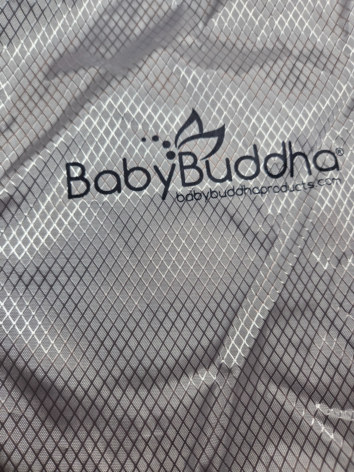Baby Buddha Silver Diamond Drawstring Carrying Bag