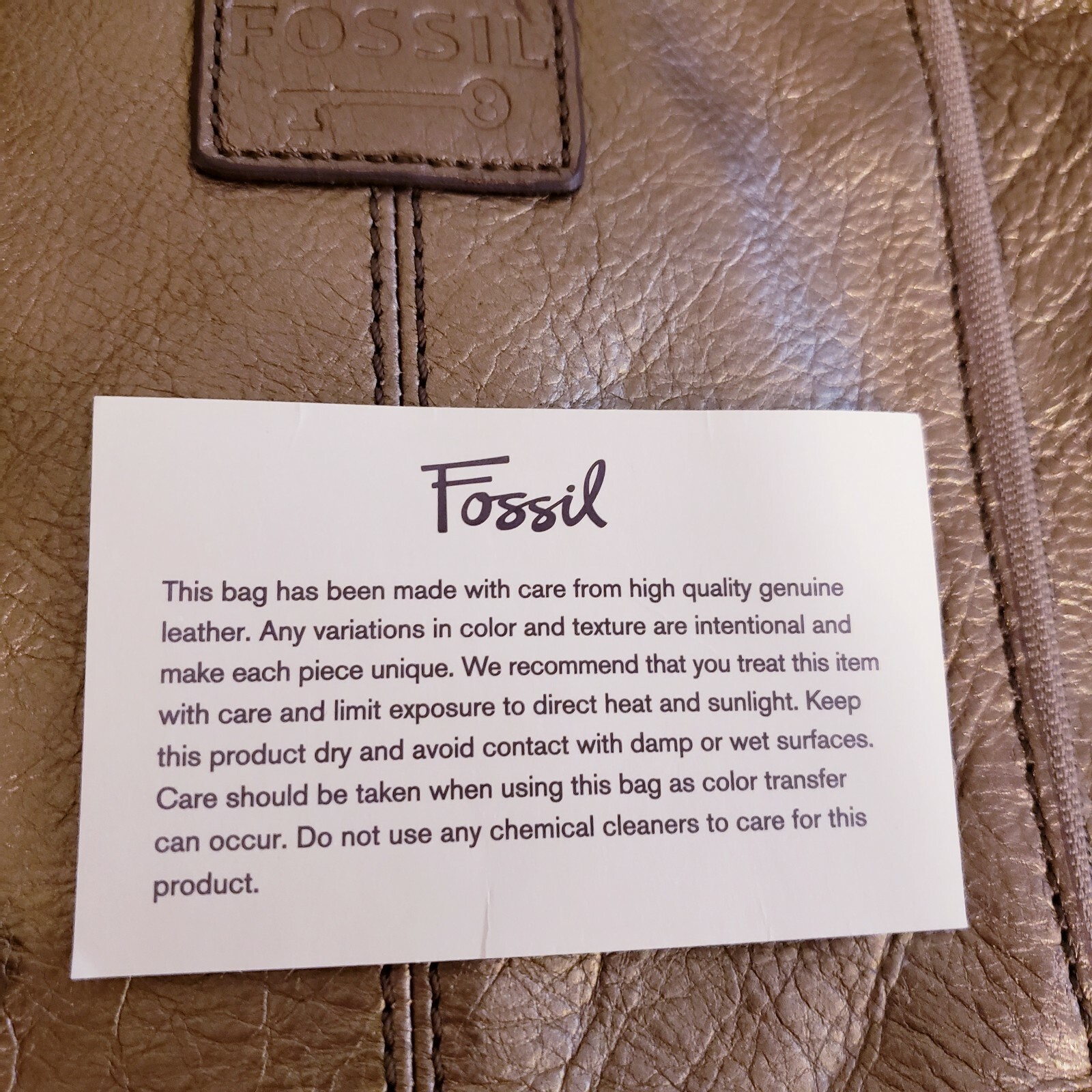 Fossil Bronze Gold Leather Crossbody Shoulder Handbag w/Multiple Pockets SKU021