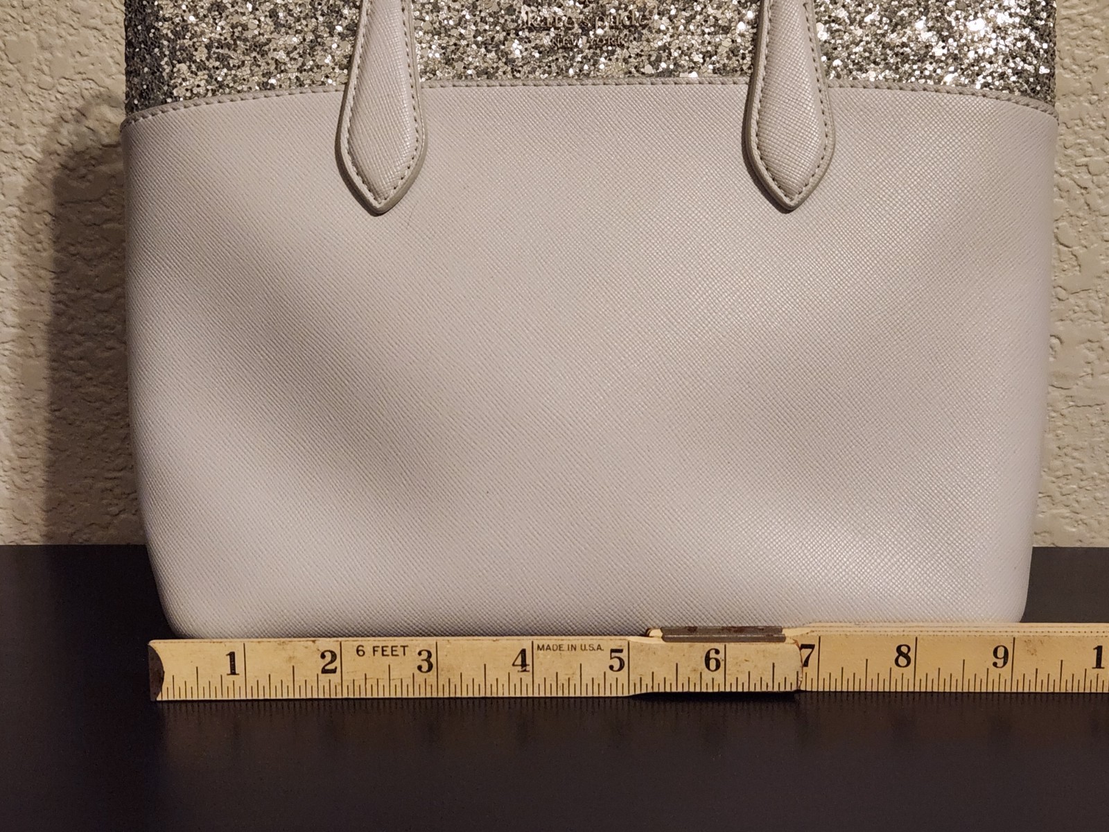 Kate Spade Flash Glitter Satchel Crossbody Bag Light Grey See Pics For Condition