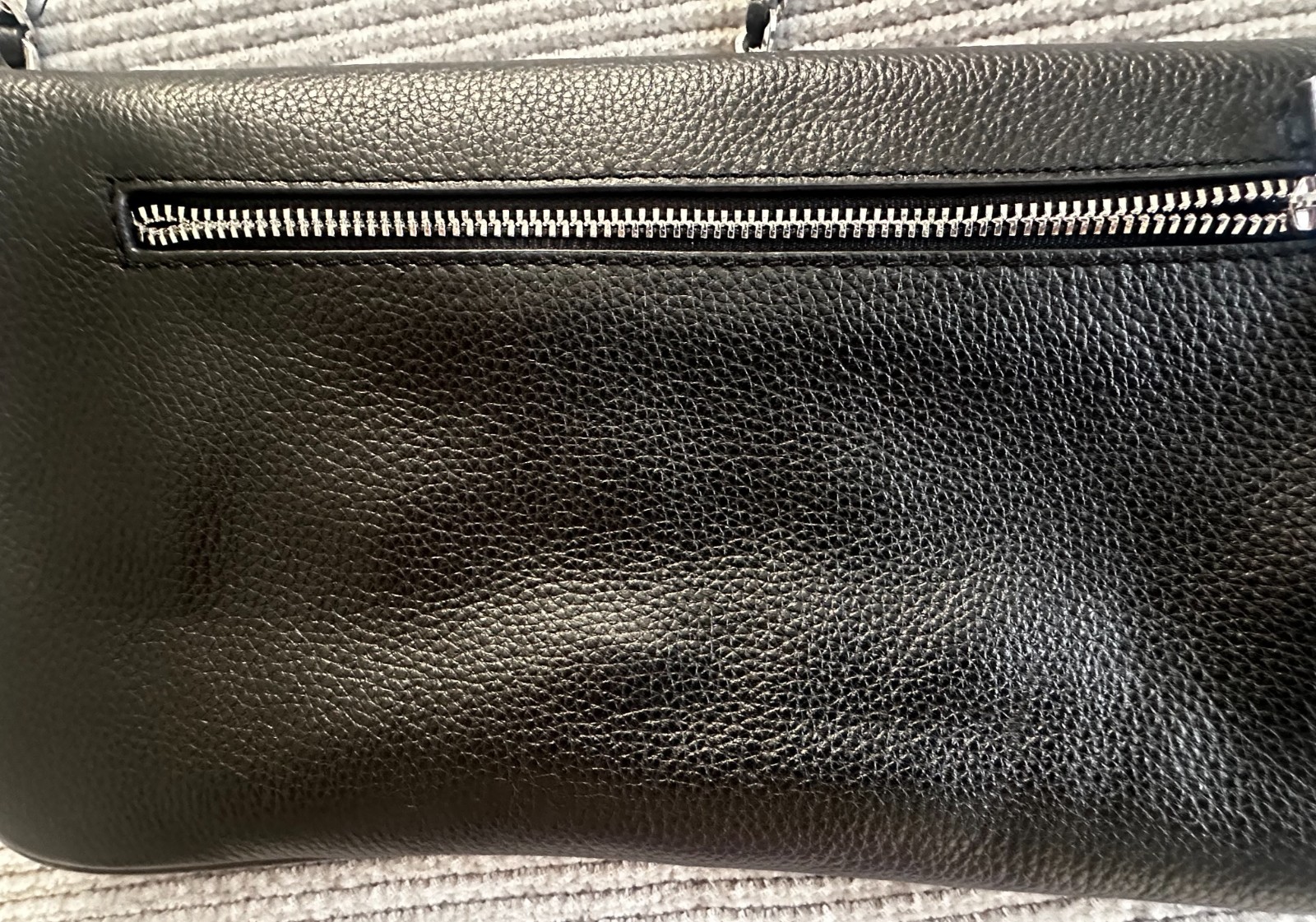Zadig & Voltaire Rock Leather Shoulder Bag – Medium Black with silver accents