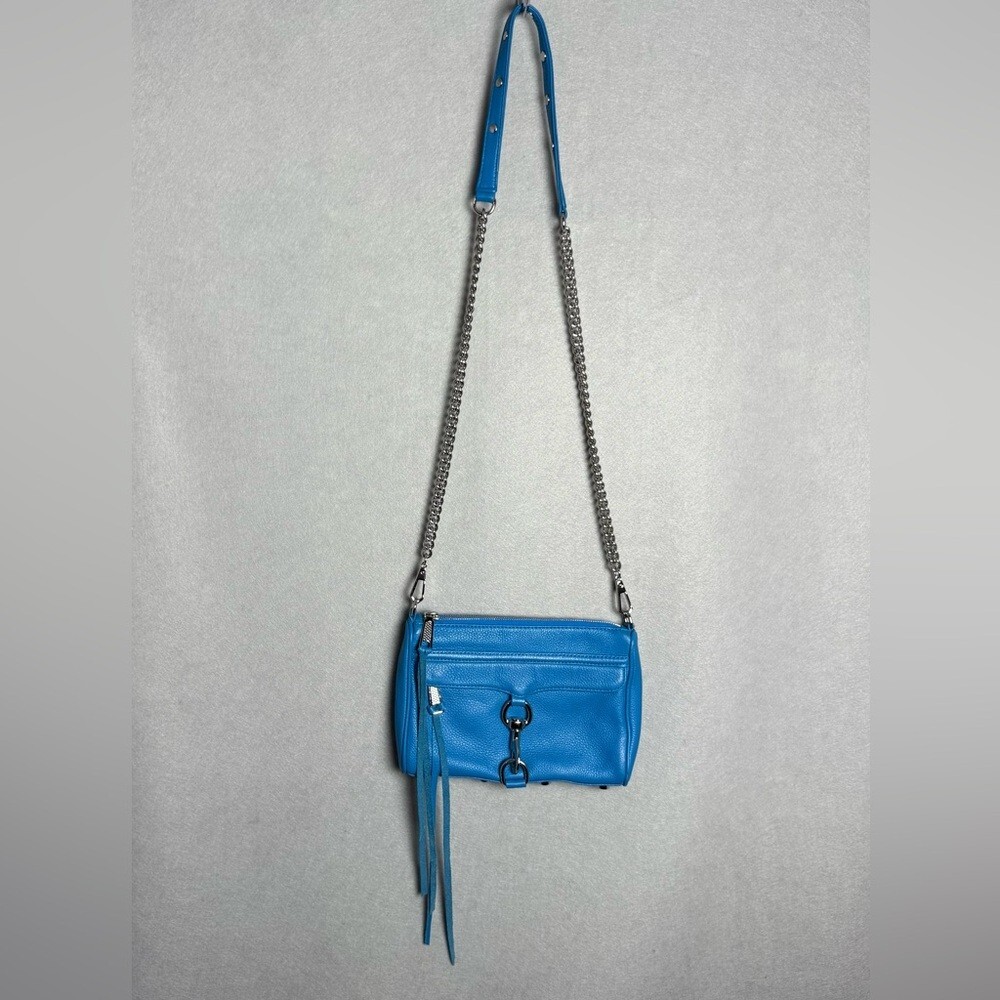 Rebecca Minkoff Mini MAC in True Turquoise Crossbody Leather Handbag Women’s