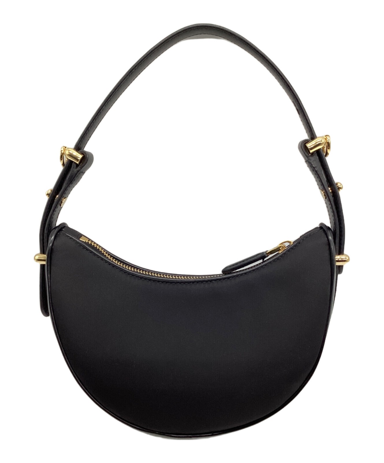 PRADA 1BC194 Nylon Crescent Shoulder Bag Black USED from Japan #SI