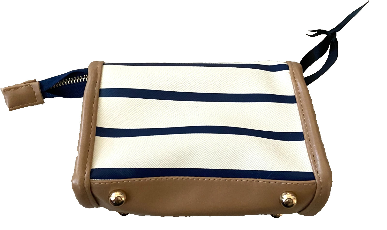 NEW JO & JO Australia Cream Navy Striped Cosmetic Bag Accessories Pouch Makeup