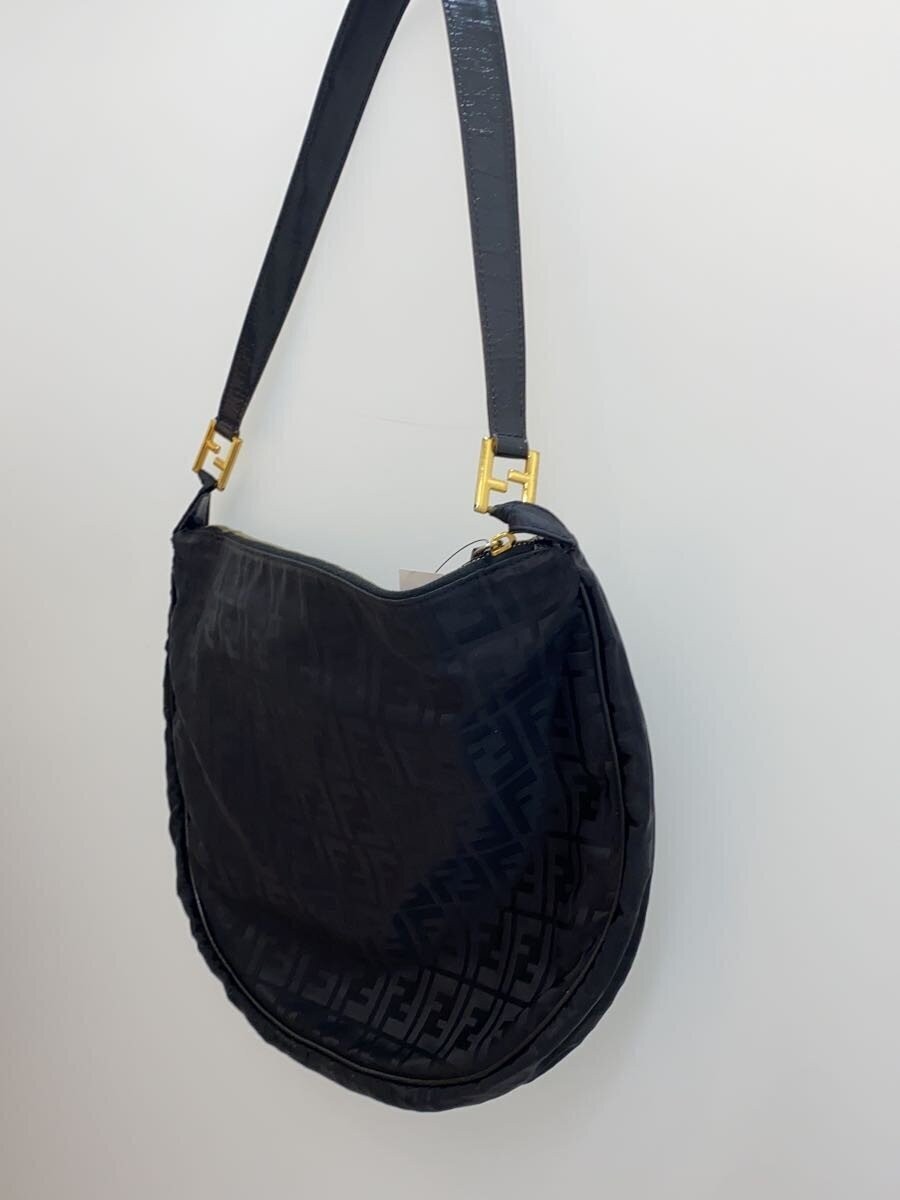 FENDI Zucca One Shoulder Shoulder Bag Canvas Black
