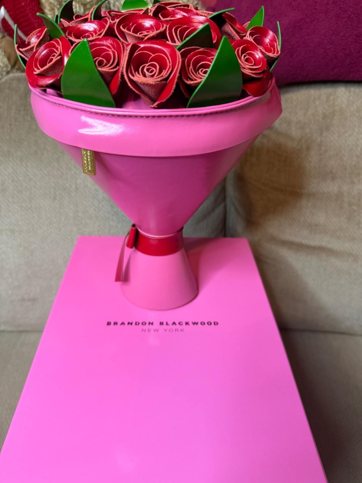 Brandon Blackwood bouquet clutch. New with tags. Red/pink/green. 9×10.5×3.75”
