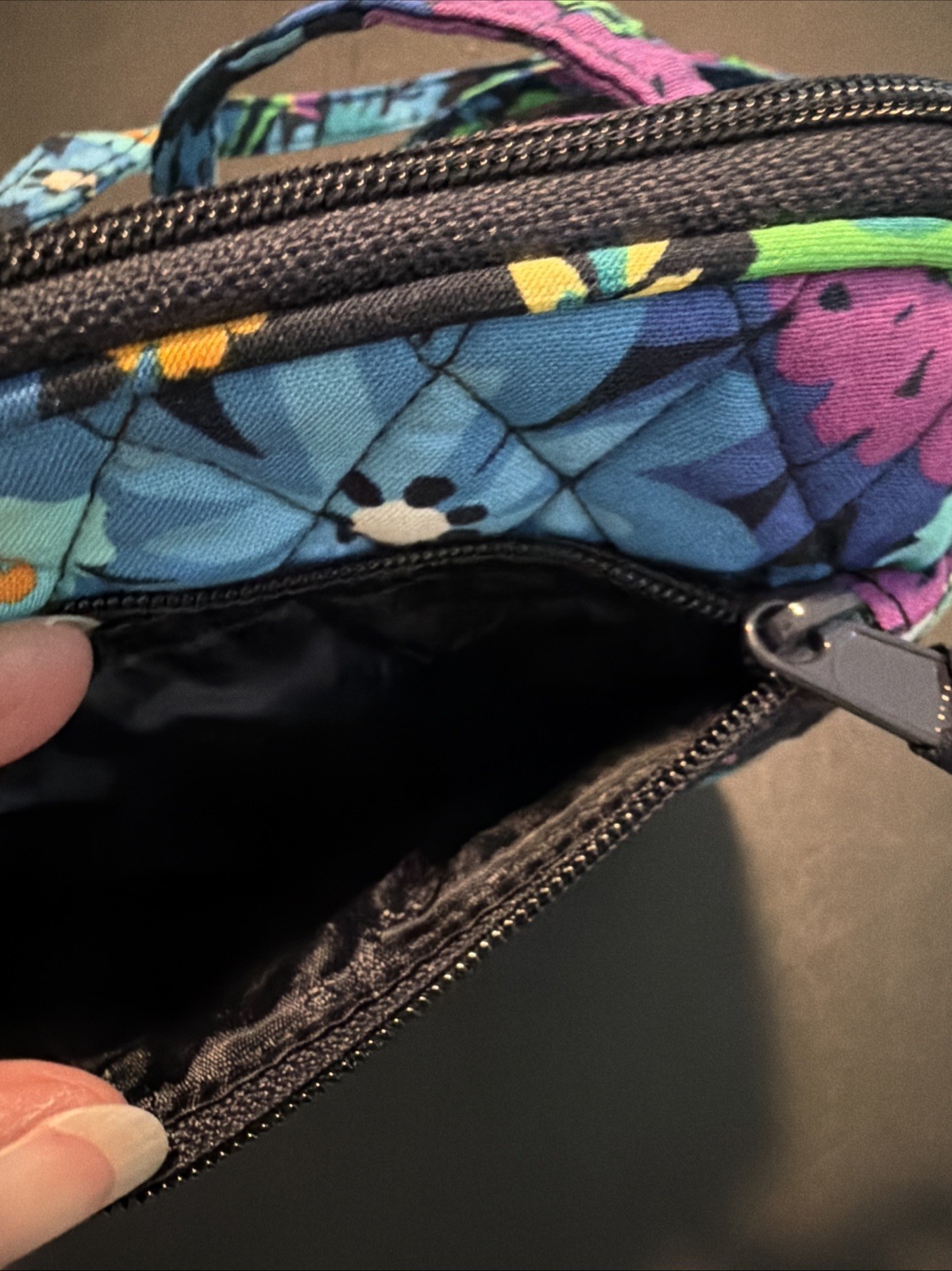 Vera Bradley Purse Midnight Blues Hipster Crossbody Shoulder Bag Floral
