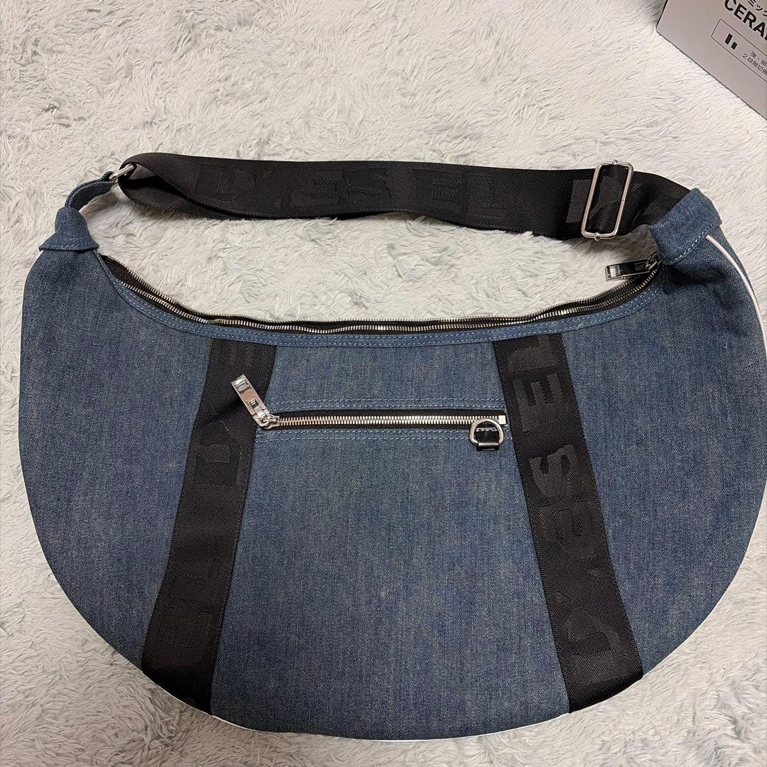Diesel Denim Shoulder Bag Crescent Large Unused 53x28cm