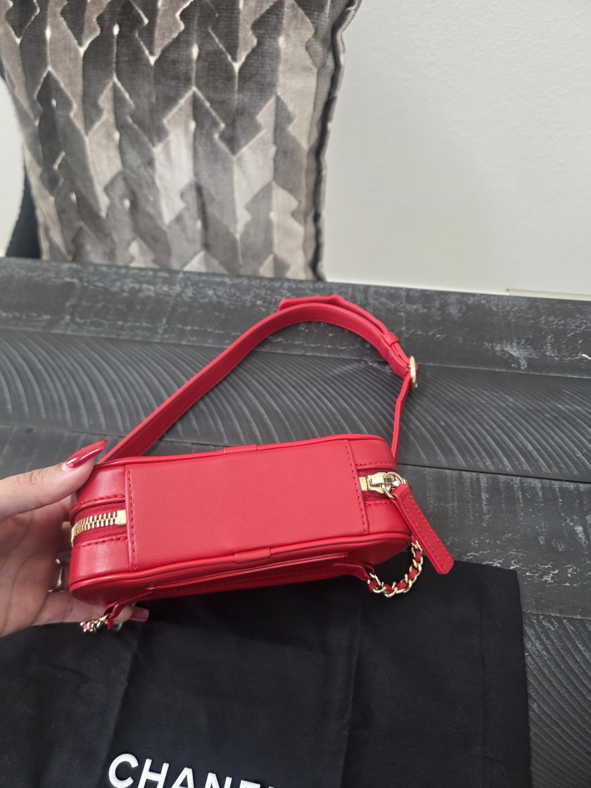 CHANEL CC Crossbody Small Red Leather