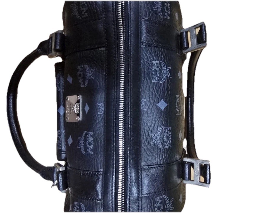 Authentic MCM Black Visetos Boston Bag