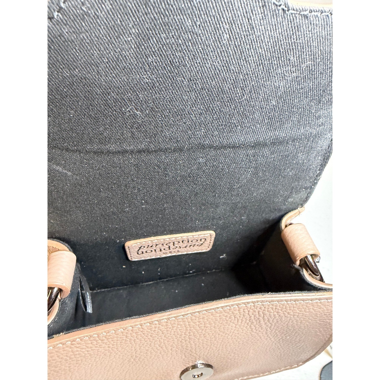Purseption by B+L Snakeskin Embossed Leather Tassel Crossbody Bag Taupe Multi
