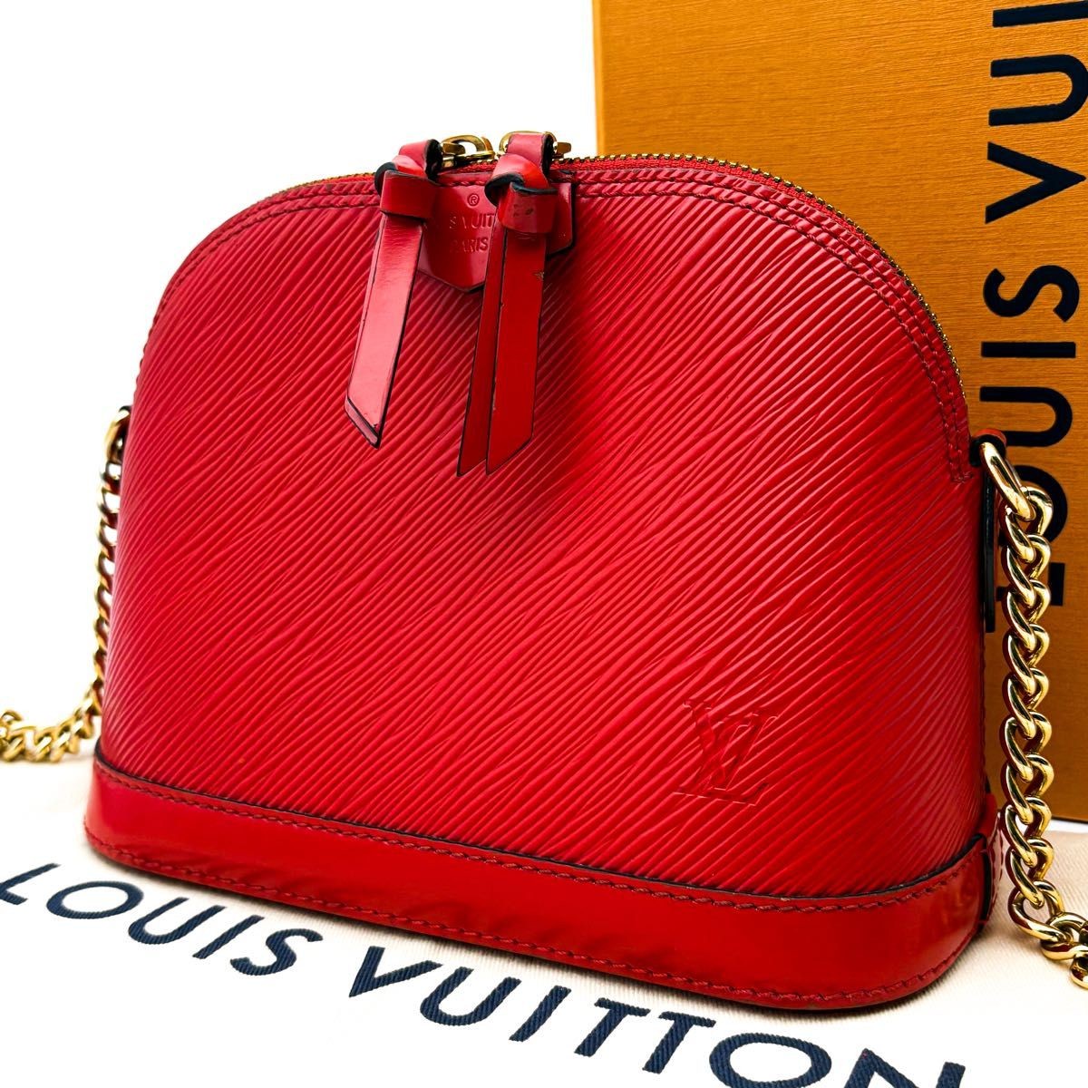 LOUIS VUITTON Bag: Alma Mini M51404 Red W21H16.5D10.5cm w/dust bag;