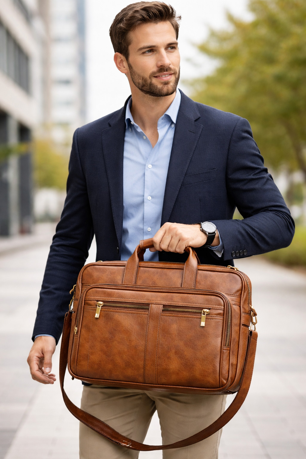 Vintage Leather Briefcase | Handmade Office Satchel | Perfect Gift for Him Net