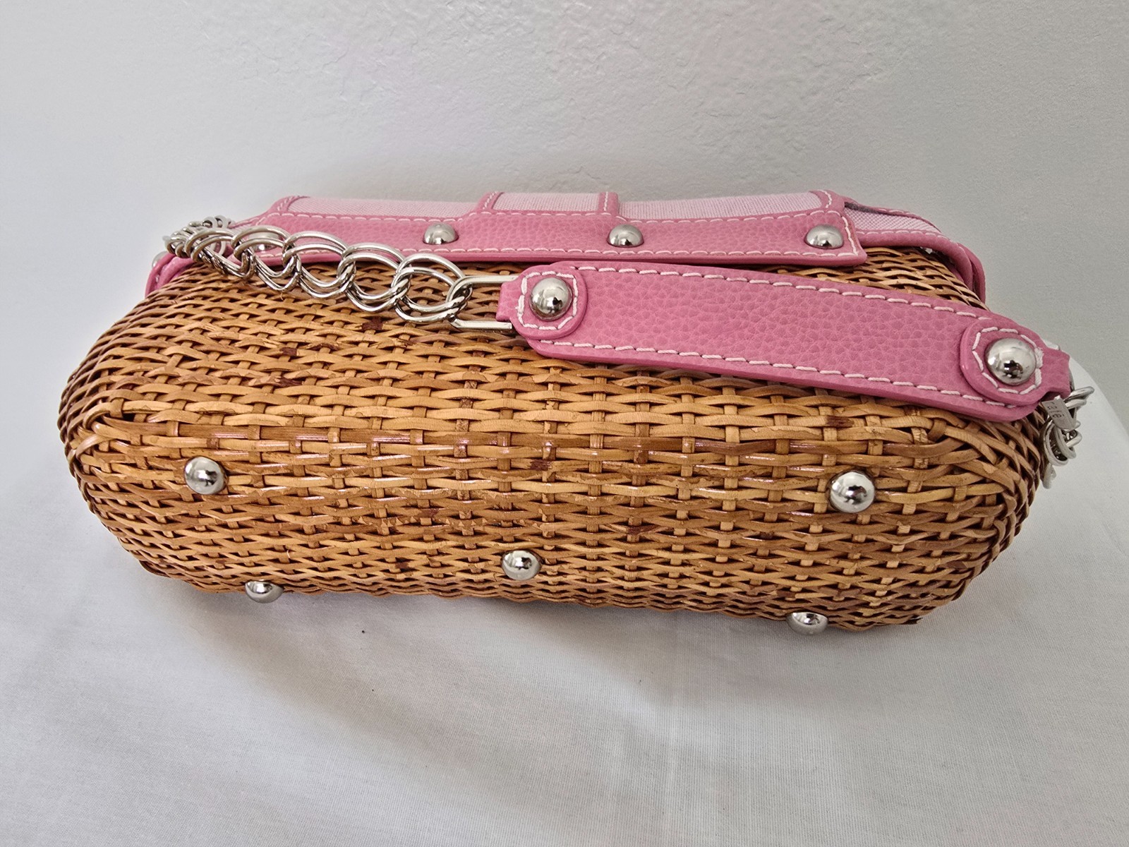 Rafe New york / Wicker & Pink Canvas Flap Small Chain Strap Shoulder Bag