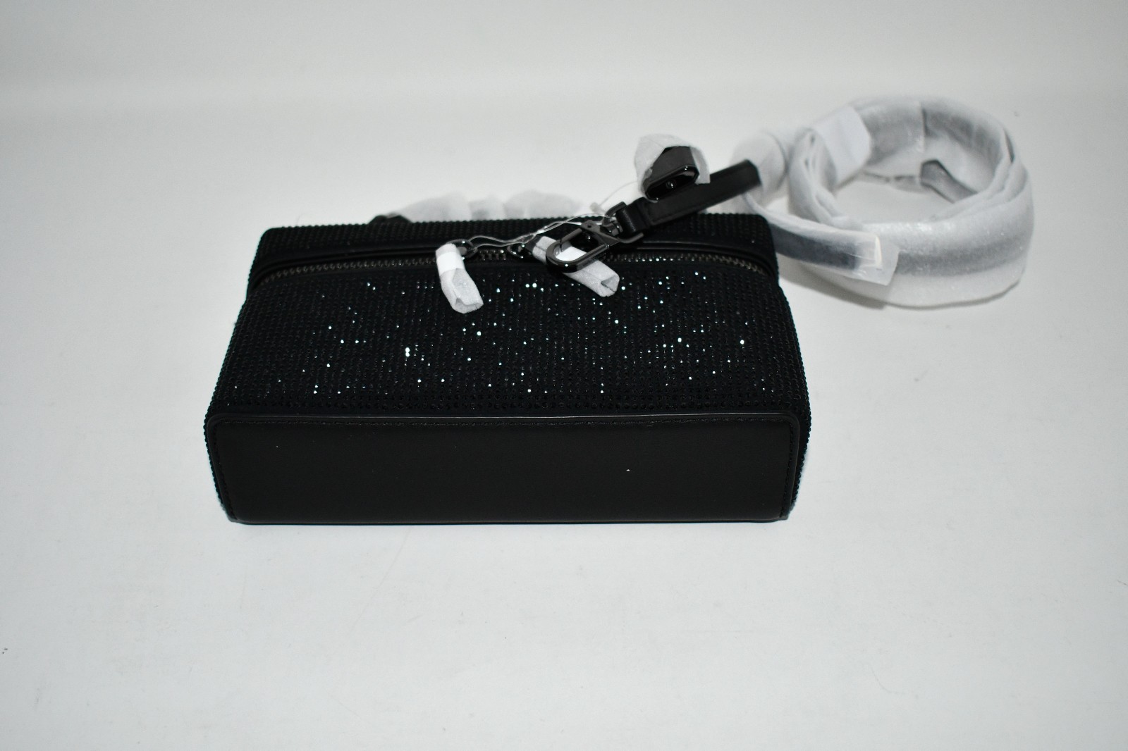 Michael Kors Jana XS Suede Rhinestone Top Handle Train Case in Black #32F5UQ1C1U