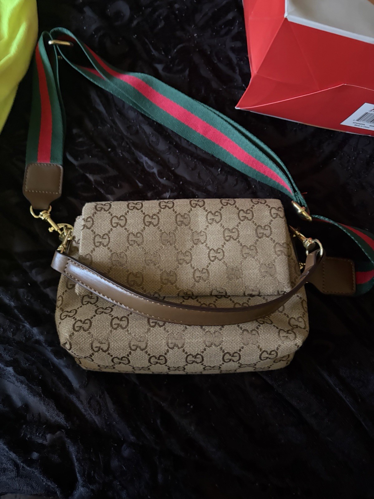 Gucci GG Ophidia Crossbody Handbag White/Beige, Small Shoulder Bag