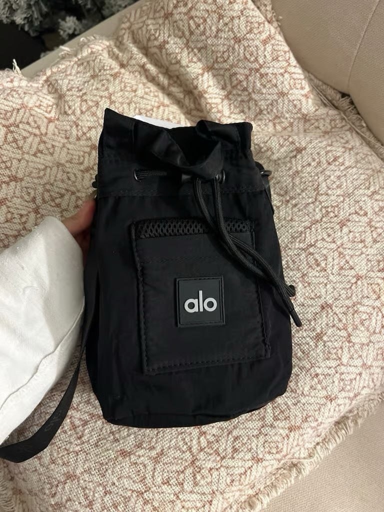 Alo Black Bucket Crossbody Bag Casual Everyday Purse Handbag NWT New