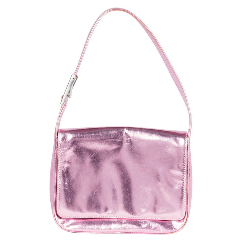 MIU MIU Metallic Handbag Pink Size H 5.9 x W 7.9 x D 1.9 in Made in Italy