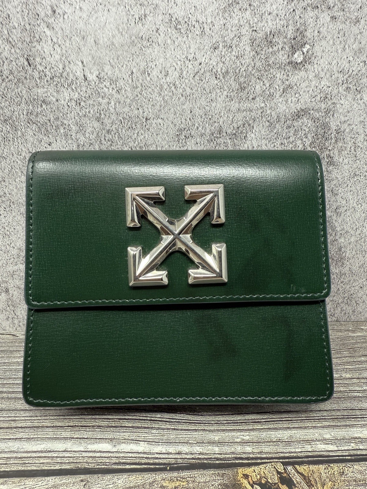Off-white Jitney 0.7 Belt Bag Or Shoulder Bag Green Authentic No Belt