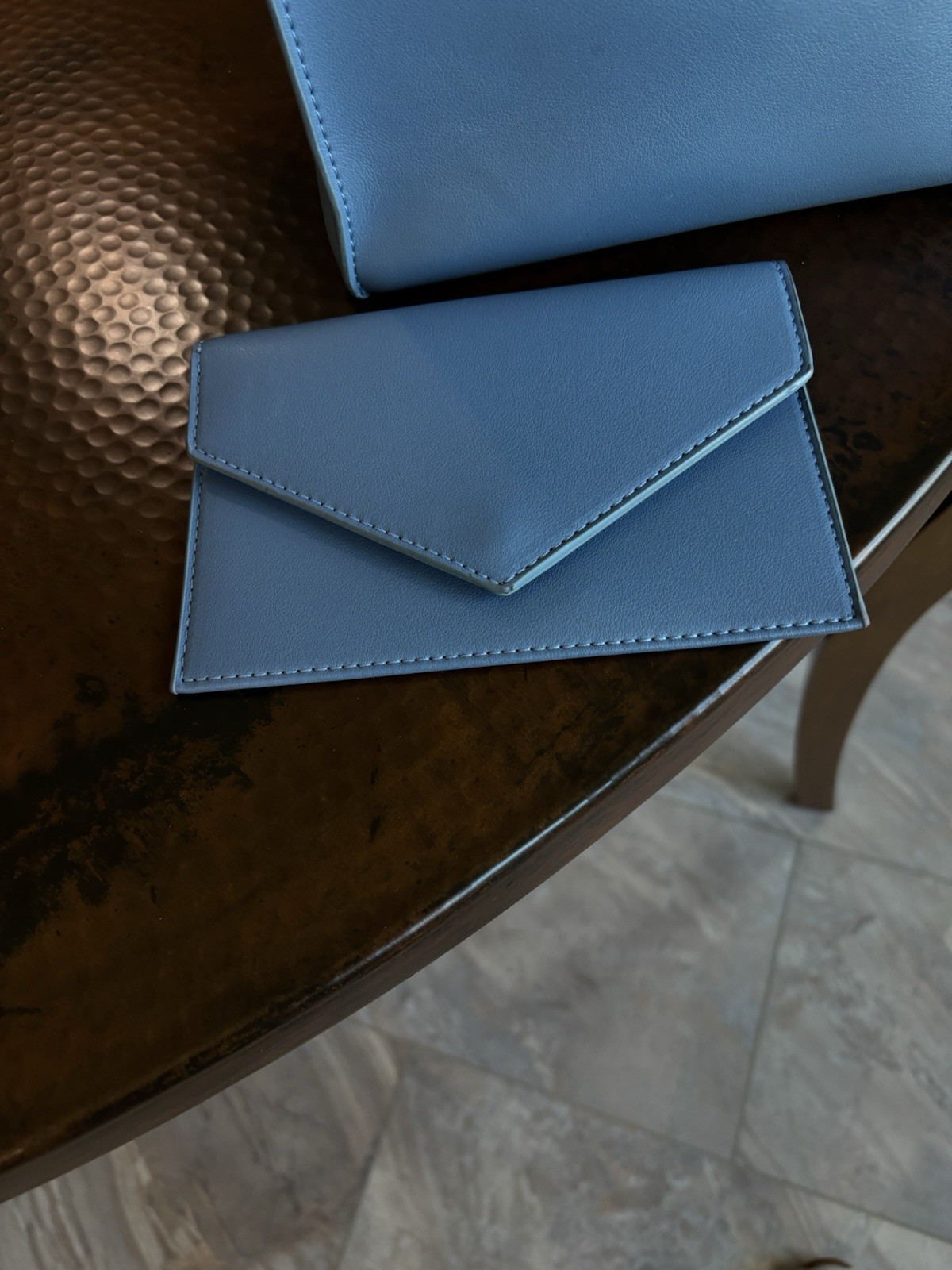 REDUCED Baby Blue FIBRENO Hand Shoulder / 2 Interior Pockets /Billfold/NWOT