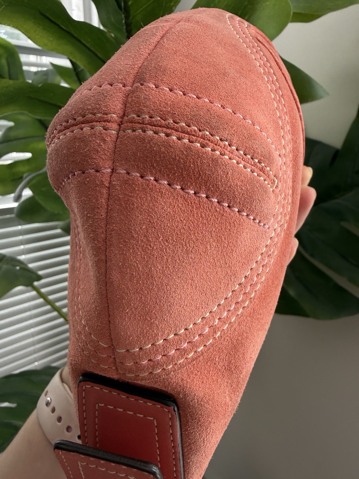 Rare Vintage Y2K Coach Coral Suede Hobo Purse Handbag DO5S – 8A14