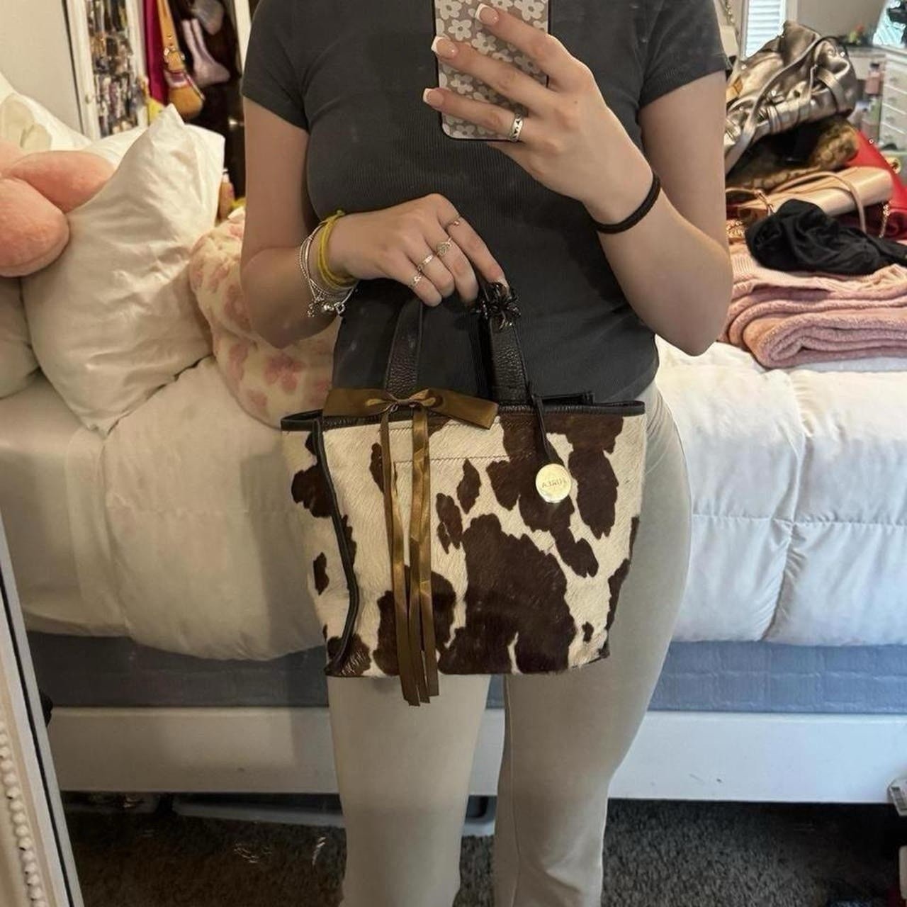 Furla Mini Cow Hide & Leather Tote