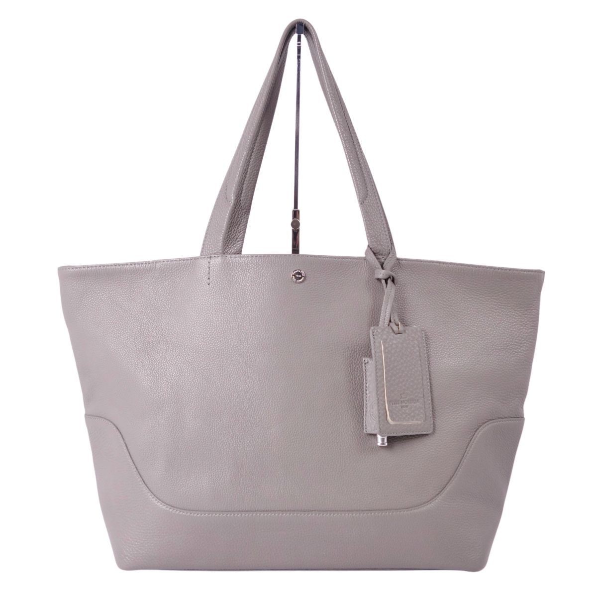 PELLE MORBIDA Leather Gray Tote Bag Men’s Women’s All-Season Authentic Conditio