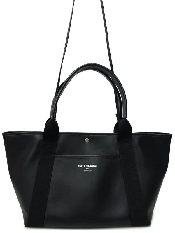 Balenciaga Biarritz 2WAY Tote Bag 810983 Leather Black Shoulder Bag #TB2931