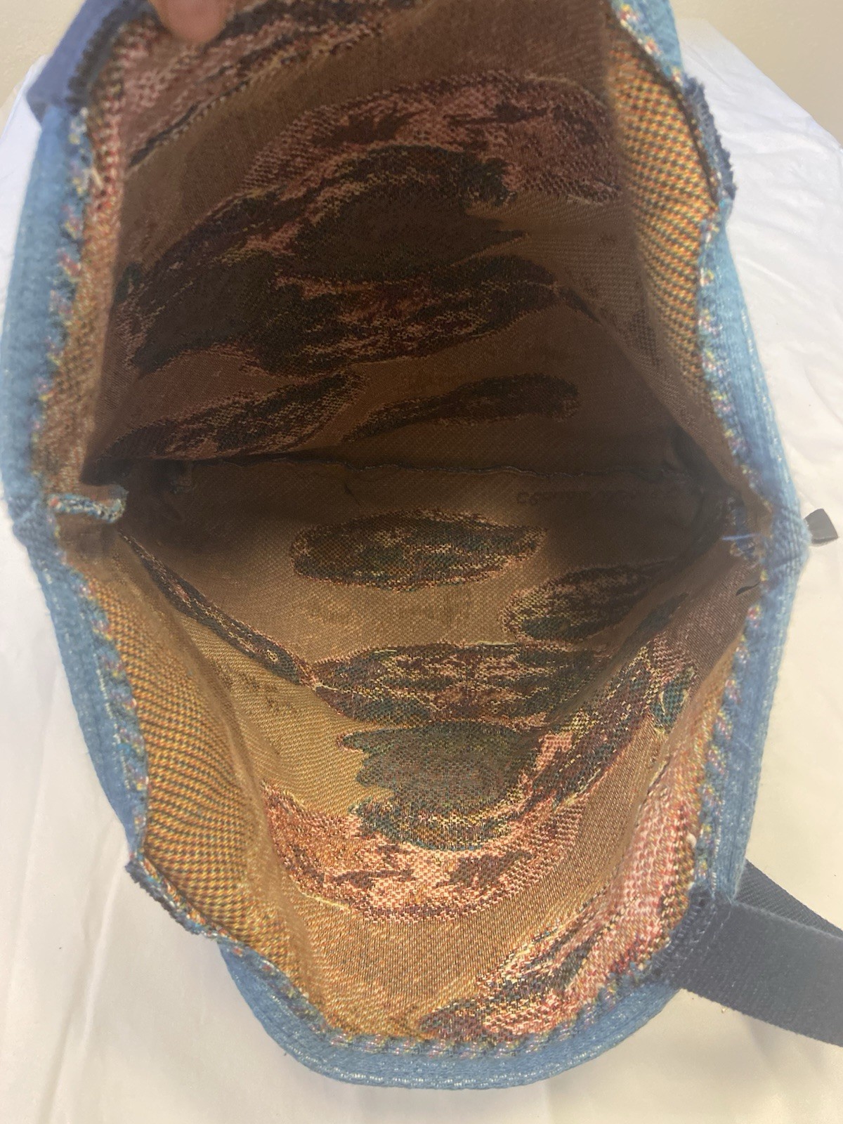 Claude Monet Blue Canvas Tote Bag 16×16 iris evening Excellent Condition